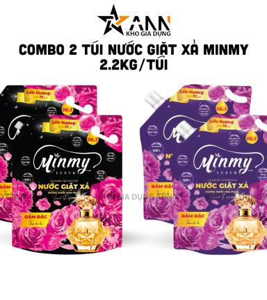 Combo 2 Túi Nước Giặt Xả Minmy Màu Tím Hoặc Hồng 2,2kg/Túi - NCGITXMINMY