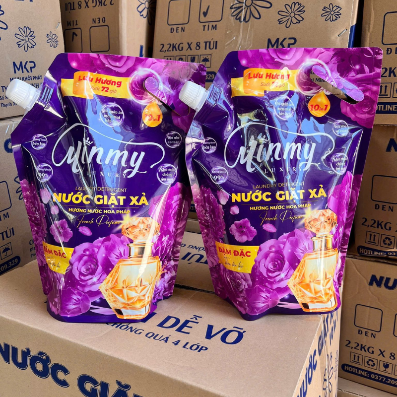 Combo 2 Túi Nước Giặt Xả Minmy Màu Tím Hoặc Hồng 2,2kg/Túi 2 Combo 2 Túi Nước Giặt Xả Minmy Màu Tím Hoặc Hồng 2,2kg/Túi