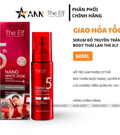 Serum Đỏ Truyền Trắng Body Thái Lan The Elf 60ml - Serum Thái Lan Dưỡng Sáng Da - 8859807900011