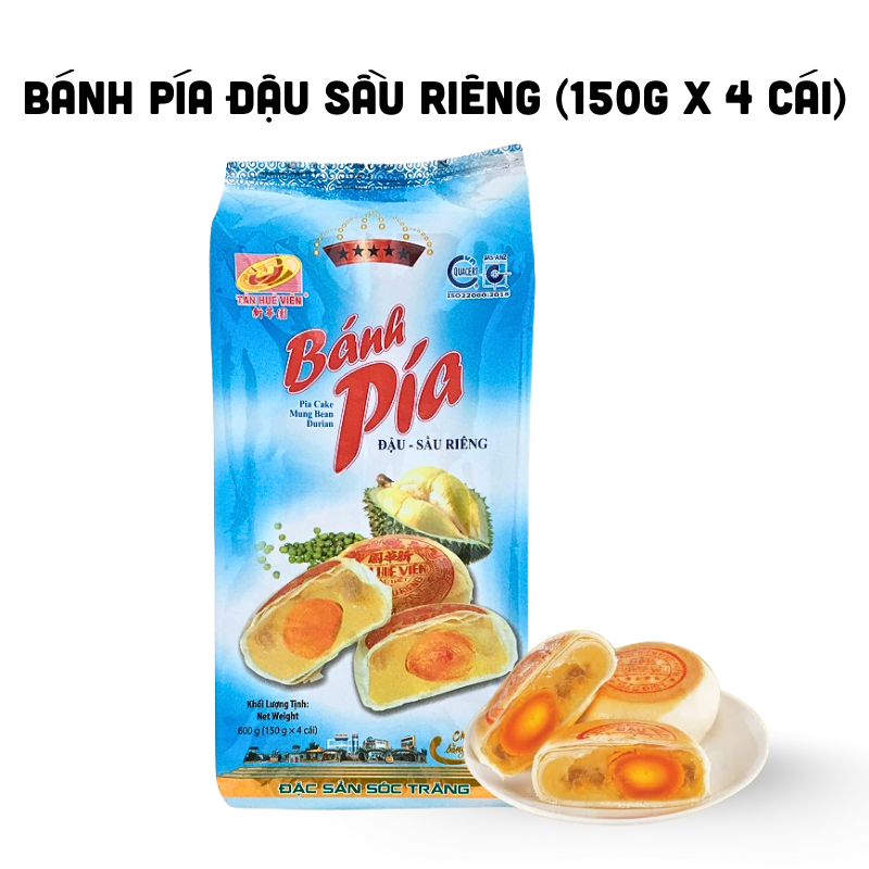 26623_1_20250828120141-1.png Bánh Pía Đậu Sầu Riêng Tân Huê Viên Màu Xanh Thơm Ngon 600g (150g x 4 cái) - 8936014315569