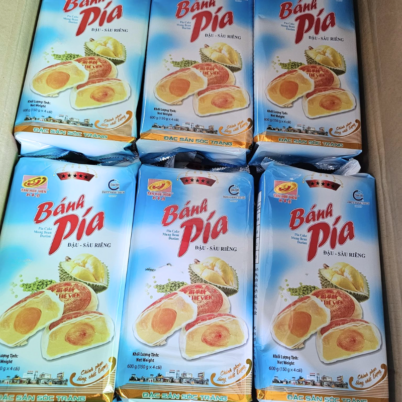 26623_4_20250828120146-3.png Bánh Pía Đậu Sầu Riêng Tân Huê Viên Màu Xanh Thơm Ngon 600g (150g x 4 cái) - 8936014315569