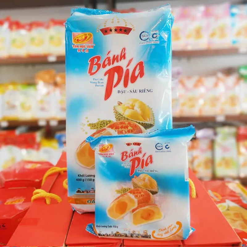 26623_6_20250828120147-3.png Bánh Pía Đậu Sầu Riêng Tân Huê Viên Màu Xanh Thơm Ngon 600g (150g x 4 cái) - 8936014315569