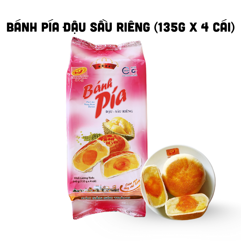 26624_8_20250828120240-3.png Bánh Pía Đậu Sầu Riêng Tân Huê Viên Màu Hồng Thơm Ngon 600g (150g x 4 cái) - BPDSRMH600G