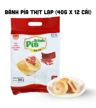 Bánh Pía Thịt Lạp Tân Huê Viên Thơm Ngon 480g (40g x 12 cái) - 8936014313350