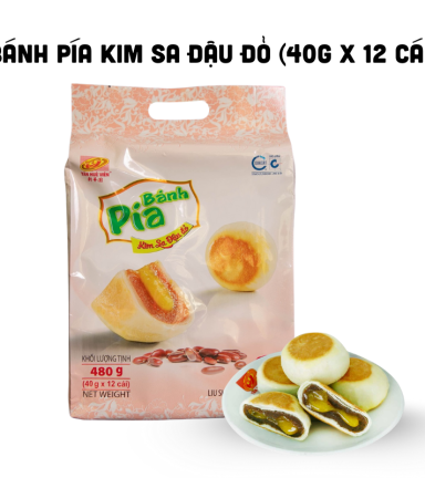 Bánh Pía Kim Sa Đậu Đỏ Tân Huê Viên Thơm Ngon 480g (40g x 12 cái) - 8936014311608