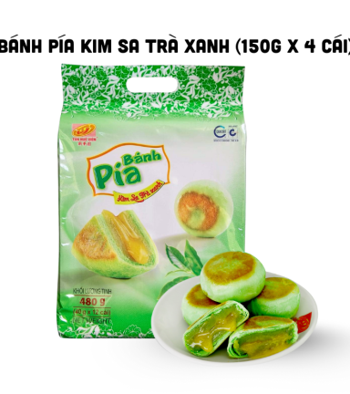 Bánh Pía Kim Sa Trà Xanh Tân Huê Viên Thơm Ngon 480g (40g x 12 cái) - 8936014311585