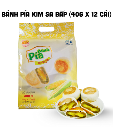 Bánh Pía Kim Sa Bắp Tân Huê Viên Thơm Ngon 480g (40g x 12 cái) - 8936014311646