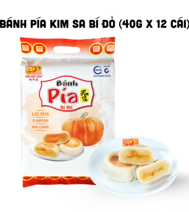 Bánh Pía Kim Sa Bí Đỏ Tân Huê Viên Thơm Ngon 480g (40g x 12 cái) - 8936014316603