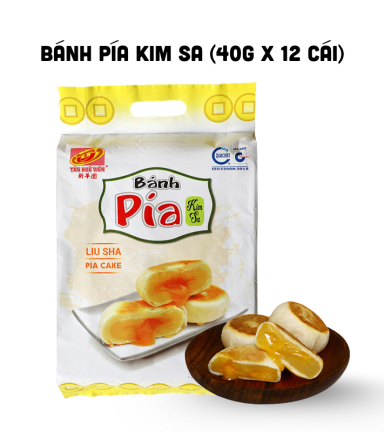 Bánh Pía Kim Sa Tân Huê Viên Thơm Ngon 480g (40g x 12 cái) - 8936014316399