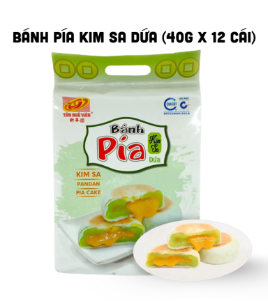 Bánh Pía Kim Sa Dứa Tân Huê Viên Thơm Ngon 480g (40g x 12 cái) - 8936014316788
