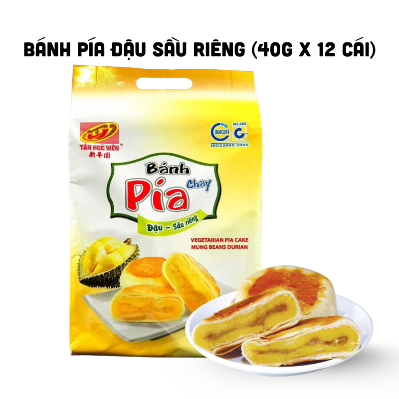 26636_82_20250828150026-1.png Bánh Pía Chay Đậu Sầu Riêng Tân Huê Viên Thơm Ngon 480g (40g x 12 cái) - 8936014316610