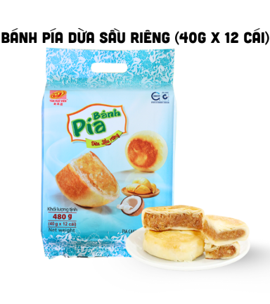 Bánh Pía Dừa Sầu Riêng Tân Huê Viên Thơm Ngon 480g (40g x 12 cái) - 8936014313282