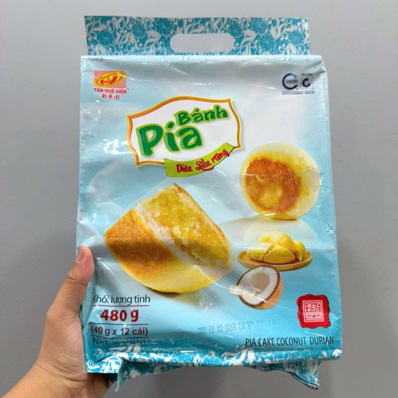 Bánh Pía Dừa Sầu Riêng Tân Huê Viên Thơm Ngon 480g (40g x 12 cái) 6 Bánh Pía Dừa Sầu Riêng Tân Huê Viên Thơm Ngon 480g (40g x 12 cái)