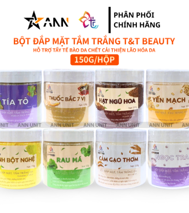 Bột Đắp Mặt Tắm Trắng Da Nguyên Chất T&T Beauty 150g/Hộp - BDMTTDTT