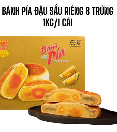Bánh Pía Đậu Sầu Riêng Tân Huê Viên 8 Trứng 1Kg/1 cái - BPDSG8T