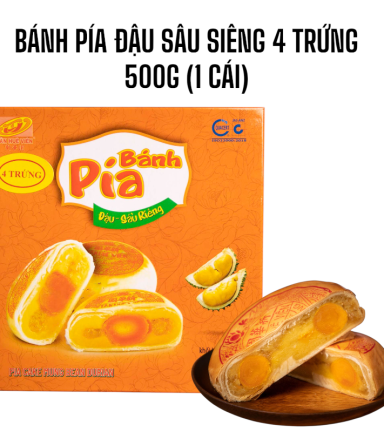 Bánh Pía 4 Trứng Đậu Sầu Riêng Tân Huê 500g (1 cái) - BPDSR4T