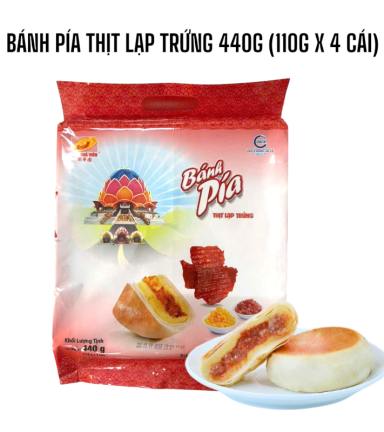 Bánh Pía Thịt Lạp Trứng Tân Huê Viên 440g (110g x 4 cái) - BPTLT