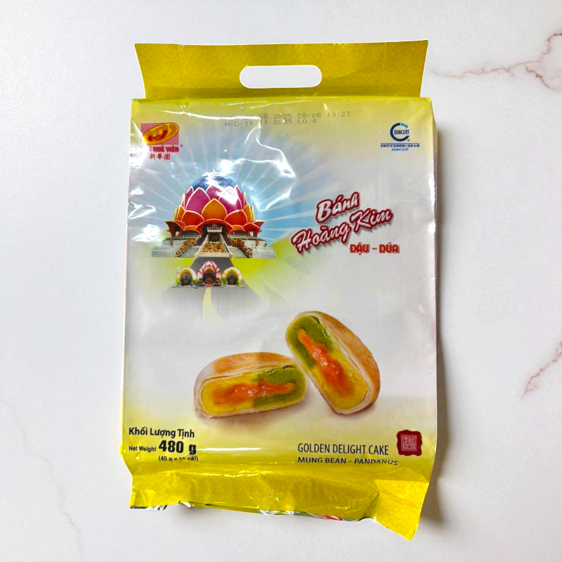 Bánh Pía Hoàng Kim Đậu Dứa Tân Huê Viên 480g (40g x 12 cái) 2 Bánh Pía Hoàng Kim Đậu Dứa Tân Huê Viên 480g (40g x 12 cái)
