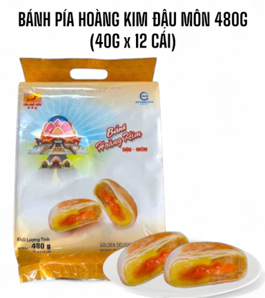 Bánh Pía Hoàng Kim Đậu Môn Tân Huê Viên 480g (40g x 12 cái) - BPHKDM