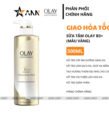 Sữa Tắm Dưỡng Sáng Da Olay B3+ Vitamin C Màu Trắng 500ml - STOLAYTRANG500ML
