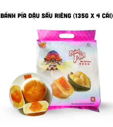 Bánh Pía Đậu Sầu Riêng Thơm Ngon 540g (135g x 4 cái) - BPDSR540G