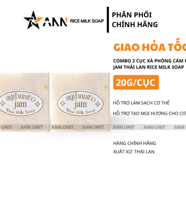 Combo 2 Cục Xà Phòng Cám Gạo Thái Lan Jam Rice Milk Soap 20g/Cục - 8858891600715