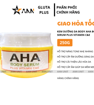 Kem Dưỡng Da Toàn Thân Aha Body Serum Plus Vitamin C&e 250g - GLUTAVANG250G