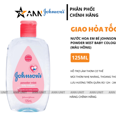 Nước Hoa Em Bé Johnsons Powder Mist Baby Cologne Màu Hồng 125ml Hương Thơm Nhẹ Nhàng Thoang Thoảng - 4801010125303