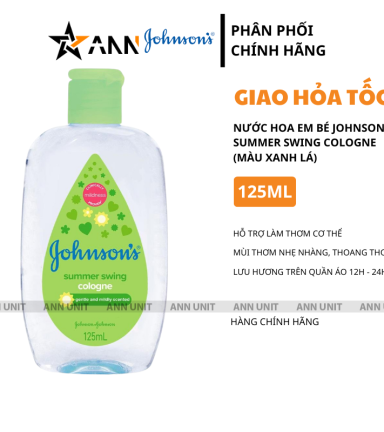 Nước Hoa Em Bé Johnsons Summer Swing Baby Cologne Màu Hồng 125ml Hương Thơm Nhẹ Nhàng Thoang Thoảng - 4801010122326