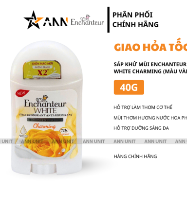 Sáp Khử Mùi Enchanteur White Charming 40g - Sáp Khử Mùi Hương Nước Hoa Pháp - 8935212804707