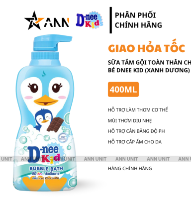 Sữa Tắm Gội Toàn Thân Cho Bé Dnee Kid Thái Lan Hình Chim Cánh Cụt Màu Xanh Dương 400ml - 8851989064697