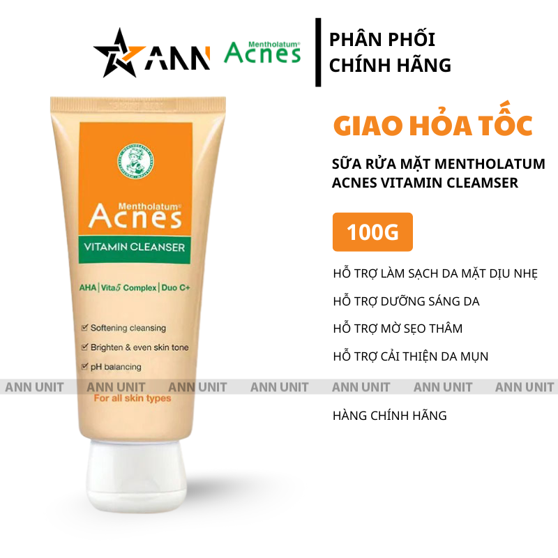 26702_1_20250905144714-1.png Sữa Rửa Mặt Mentholatum Acnes Vitamin Cleanser 100g - Sữa Rửa Mặt Acnes Dành Cho Da Thâm Mờ Thâm Sẹo - 8935006532663