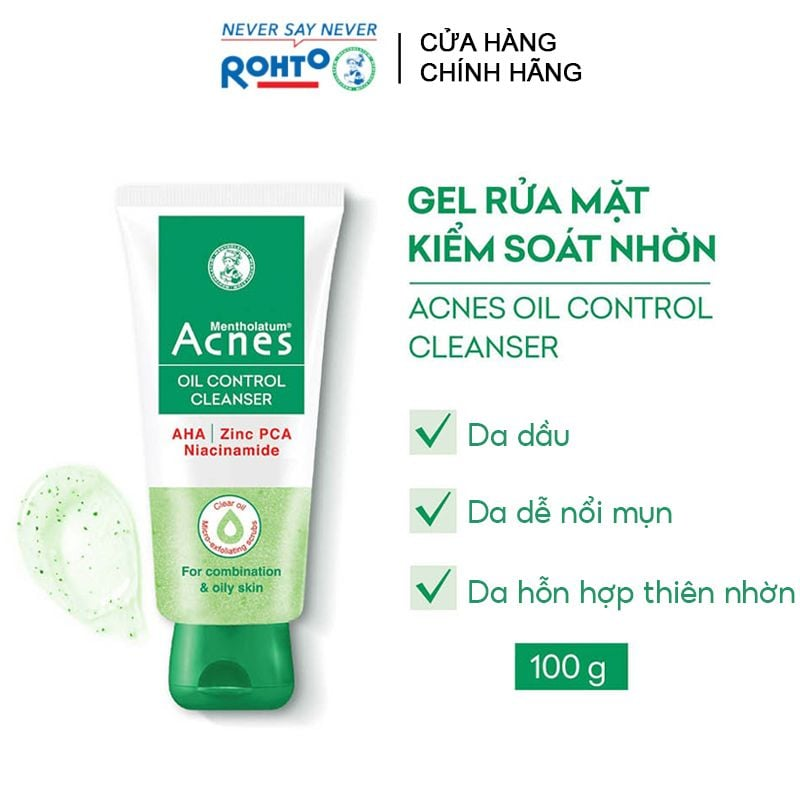 Sữa Rửa Mặt Mentholatum Acnes Oil Control Cleanser 100g - Sữa Rửa Mặt Acnes Dành Cho Da Dầu Nhờn 6 Sữa Rửa Mặt Mentholatum Acnes Oil Control Cleanser 100g - Sữa Rửa Mặt Acnes Dành Cho Da Dầu Nhờn