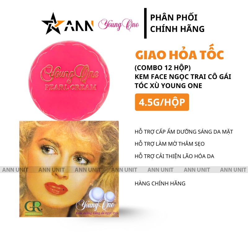 26705_1_20250923091738.png Combo 12 Hộp Kem Face Dưỡng Trắng Da Ngọc Trai Cô Gái Tóc Xù Young One 4.5g/Hộp - 8936055391027