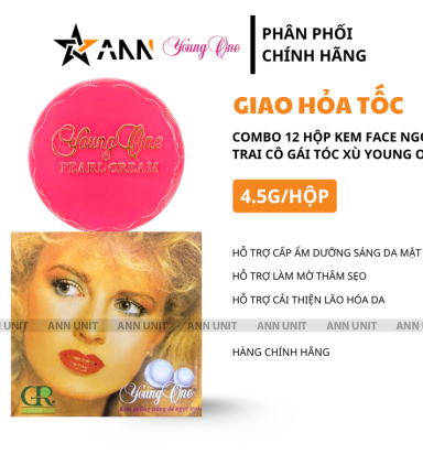 Combo 12 Hộp Kem Face Dưỡng Trắng Da Ngọc Trai Cô Gái Tóc Xù Young One 4.5g/Hộp - 8936055391027