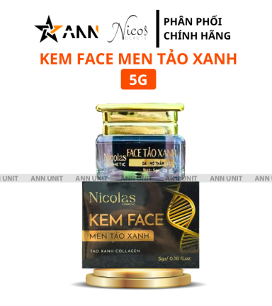 Kem Face Tái Sinh Nicolas - Kem Face Men Tảo Xanh Collagen 5g - 8938549741158