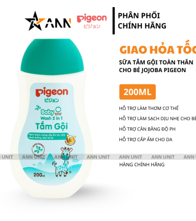 Sữa Tắm Gội Toàn Thân Cho Bé Hương Jojoba Pigeon 200ml - 8935103705069