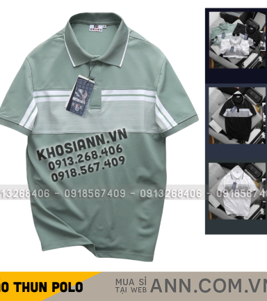 Áo Thun Polo Srn Giri Nam Phối Sọc Ngang Trước Ngực Và Tay Áo BigSize Từ 50-90kg - CS288