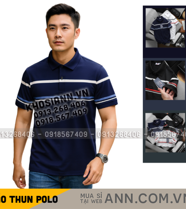 Áo Thun Polo Nam Phối Sọc Ngang Bigsize Từ 50-90kg - CS286