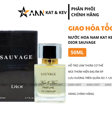 Nước Hoa Nam Kat Kev Parfume Dior Sauvage 50ml - Hương Thơm Hiện Đại Ấm Áp - KKDS50ML
