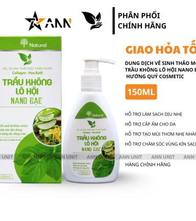 Dung Dịch Vệ Sinh Thảo Mộc Thiên Nhiên Collagen Hoa Bưởi Trầu Không Bạc Nano Bạc Hướng Quý Cosmetic 150ml - 8938543999036