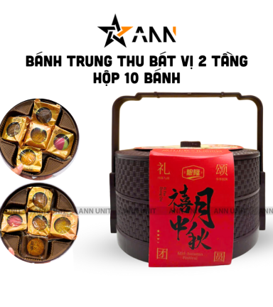 Bánh Trung Thu Bát Vị 2 Tầng Hộp 10 Bánh - BTTBV2T400G