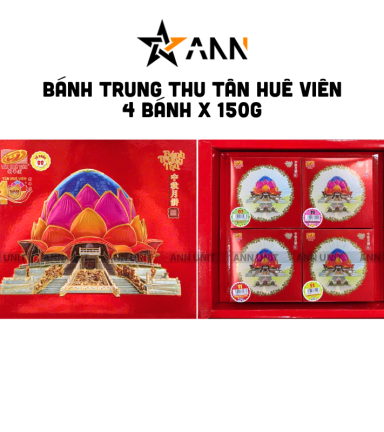 Bánh Trung Thu Tân Huê Viên Hộp 4 Cái x 150g - BTTTHV01