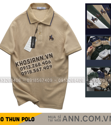Áo Thun Polo Nam Phối Sọc Thêu Logo Con Ngựa Trước Ngực Có Big Size - CS291
