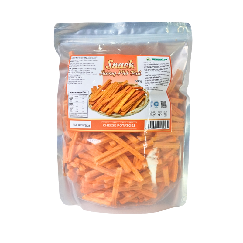 Snack Hương Phô Mai 500g Giòn Ngon Túi Zip 6 Snack Hương Phô Mai 500g Giòn Ngon Túi Zip