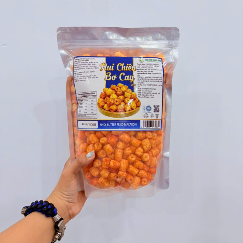 Nui Chiên Bơ Cay Cam 500g Giòn Ngon Túi Zip 5 Nui Chiên Bơ Cay Cam 500g Giòn Ngon Túi Zip