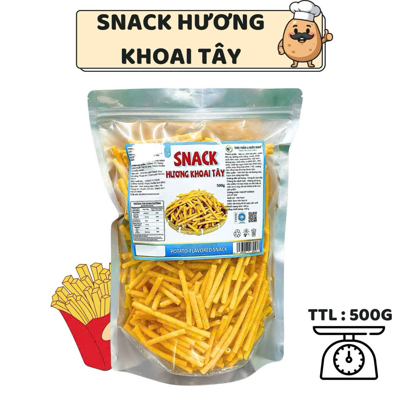 26834_z7202090917546-8dbaf79f06d52a418e33463388fe91e5_20251110165057.png Snack Hương Khoai Tây 500g Giòn Ngon Túi Zip - 8936208934576
