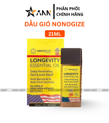 Dầu Gió Vàng Nanogize Longevity Essential Oil - Dầu Nanogize 21ml - DGNANOGIZE21ML