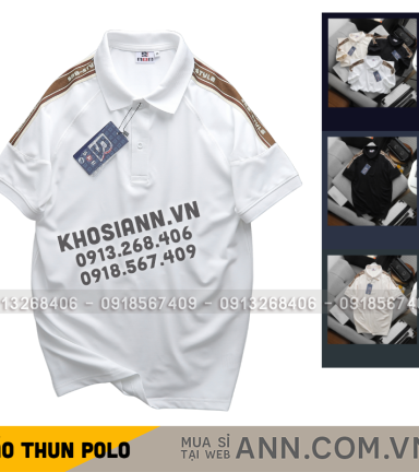Áo Thun Polo Nam Phối Sọc Chữ Ở Vai Áo Có Big Size - CS292
