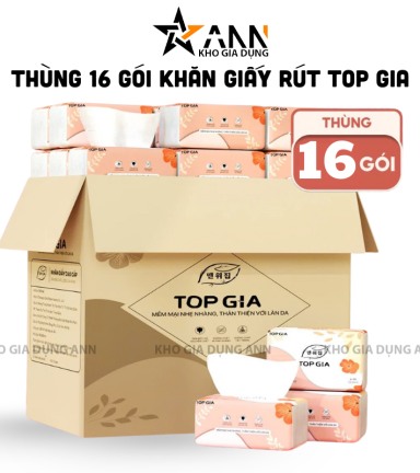 Thùng 16 Gói Khăn Ăn Top Gia - Khăn Giấy Ăn Sắc Hạ 240 tờ x 4 lớp - KGR07